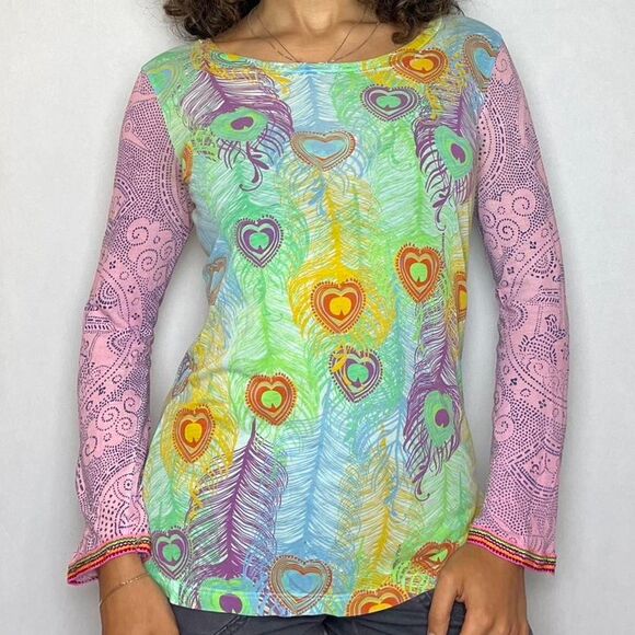 Custo Barcelona Tops - 5th and Custo Women's Blue and Pink Shirt